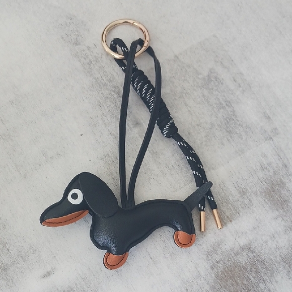 Handbags - Black and Brown Dachshund Keychain Bag Charm